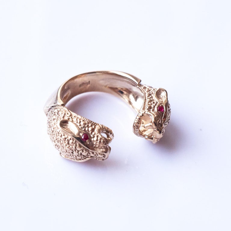 Gold Plated Jumping Jaguar Ring
