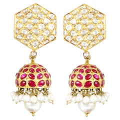 Boucles d'oreilles rubis Jhumki 0468