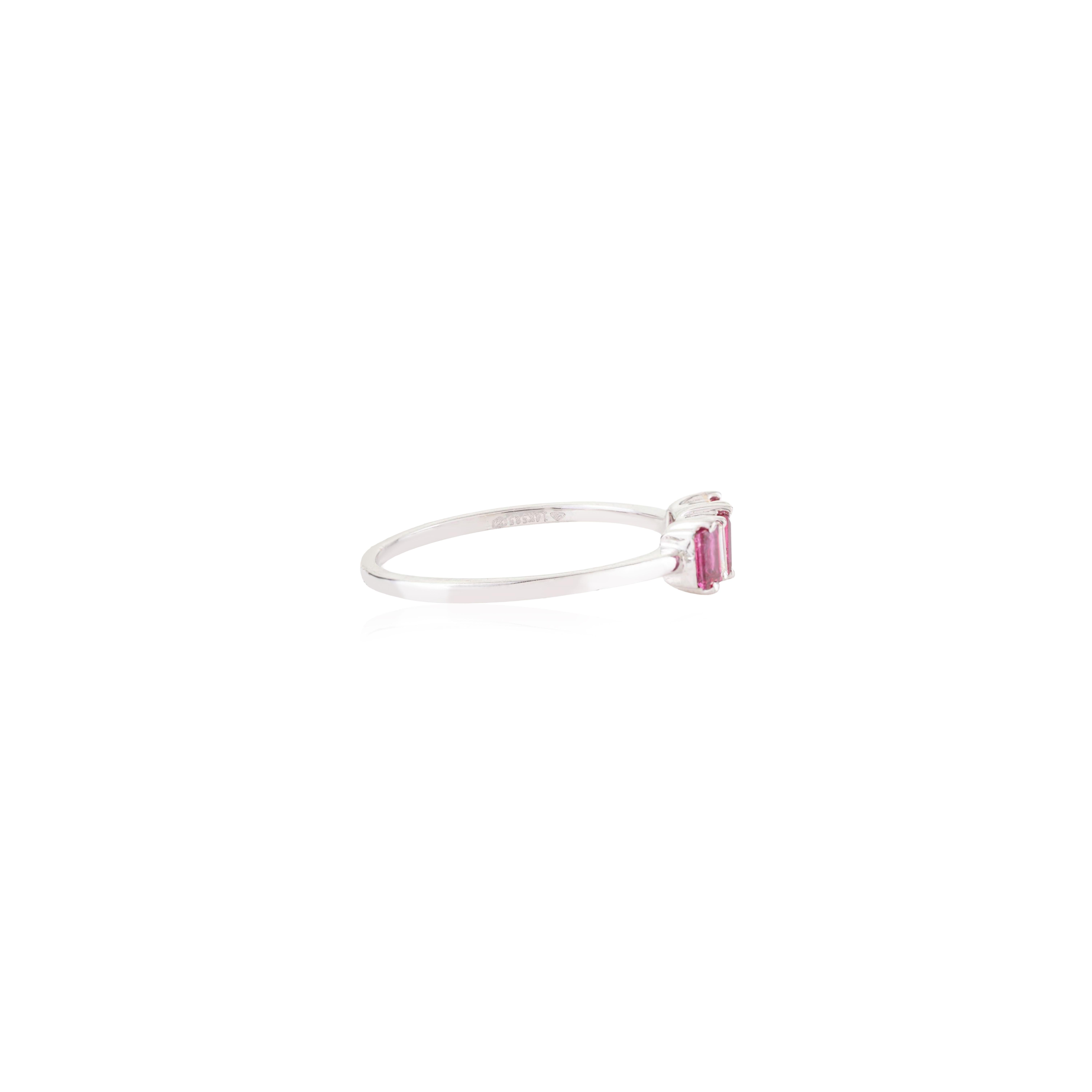 Ruby July Birthstone Three-stone Ring With Baguet… - image 9