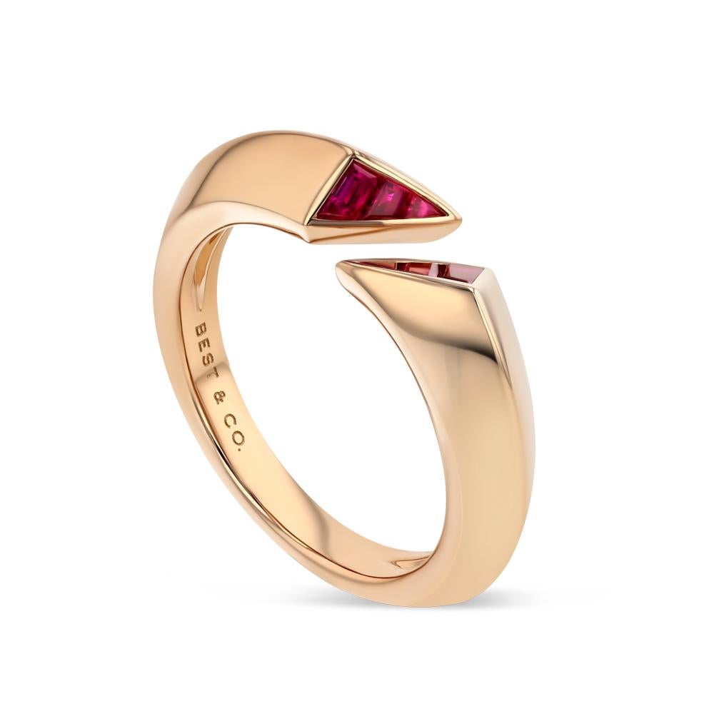 Ruby Knife Edge Open Ring In New Condition For Sale In Aspen, CO