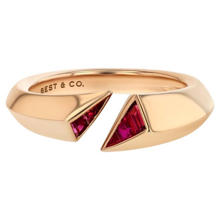Ruby Knife Edge Open Ring For Sale at 1stDibs