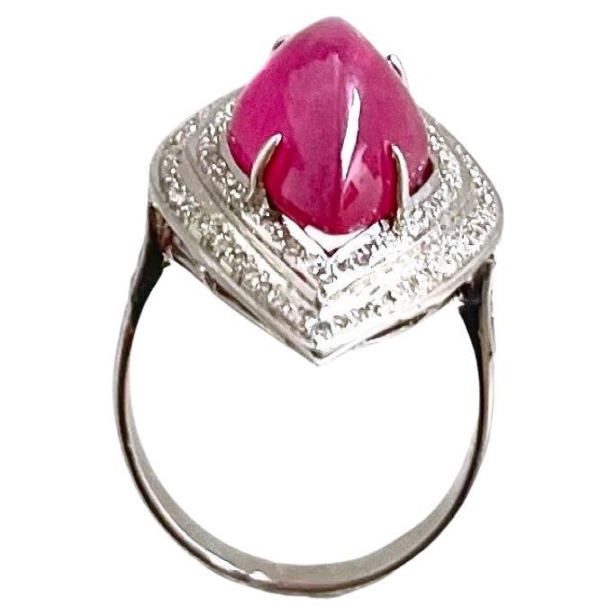 Ruby Marquise with Pave Diamonds Pave Diamonds Paradizia Ring (Retake pics) In New Condition For Sale In Laguna Beach, CA
