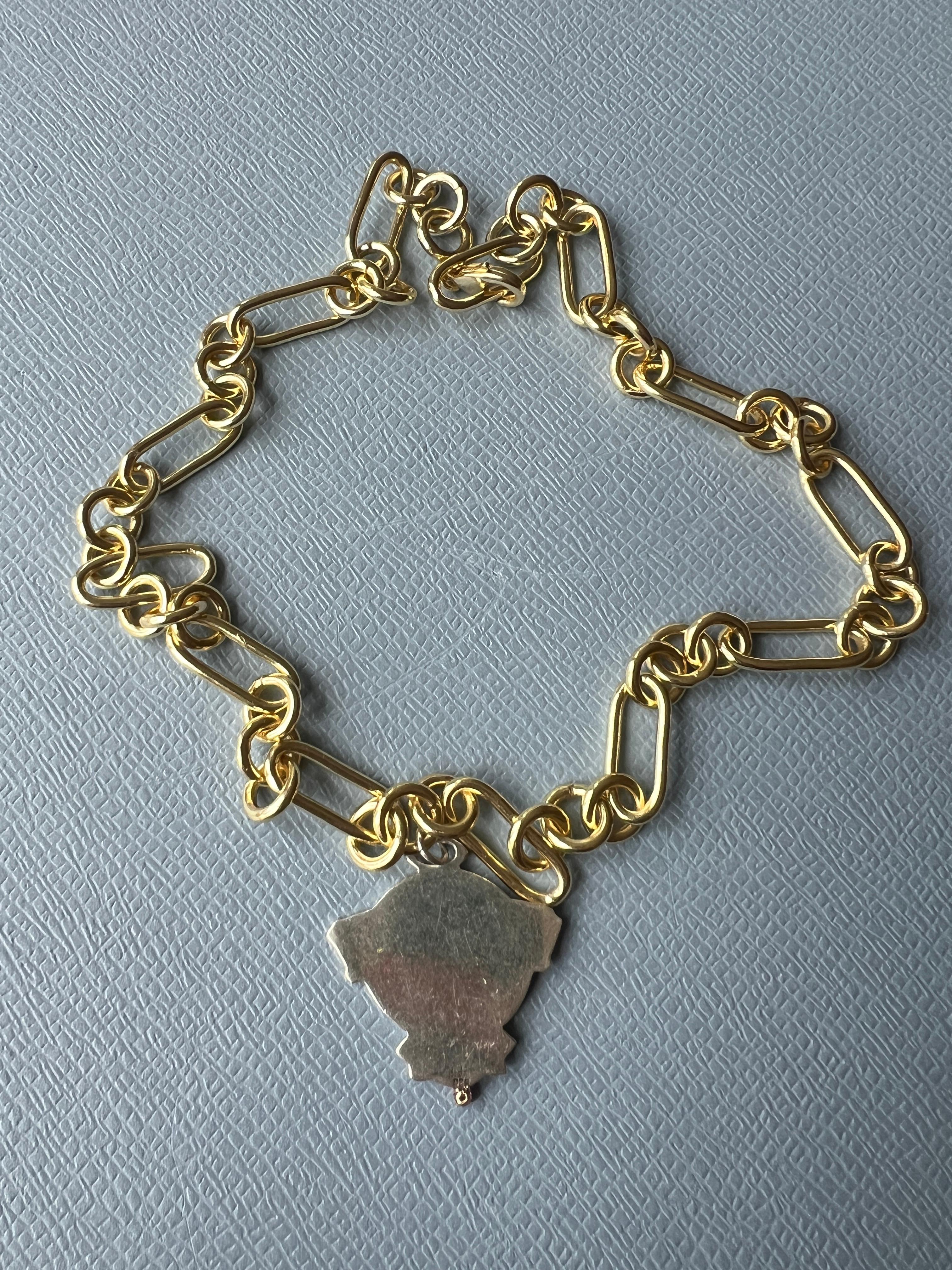 Ruby Medal Chain Necklace  Choker Silver Art Nouveau Style J Dauphin 5