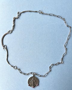 Virgin Mary Miraculous Medal Necklace – Ruby Solid Silver – Catholic