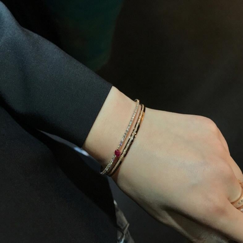 Bracelets en rubis, pierre de lune et diamant blanc Bracelets en forme de pointe  (taille S) en vente 2