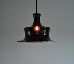 Ruby Mouth Blown Opaline Glass Pendant for Holmegaard, Denmark, 1980s