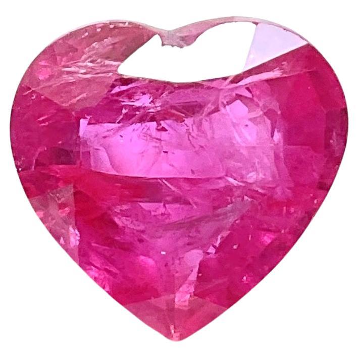 Ruby Mozambique H 4.24 Carats Pink Heart Cut Stone For Jewelry Natural Gemstone