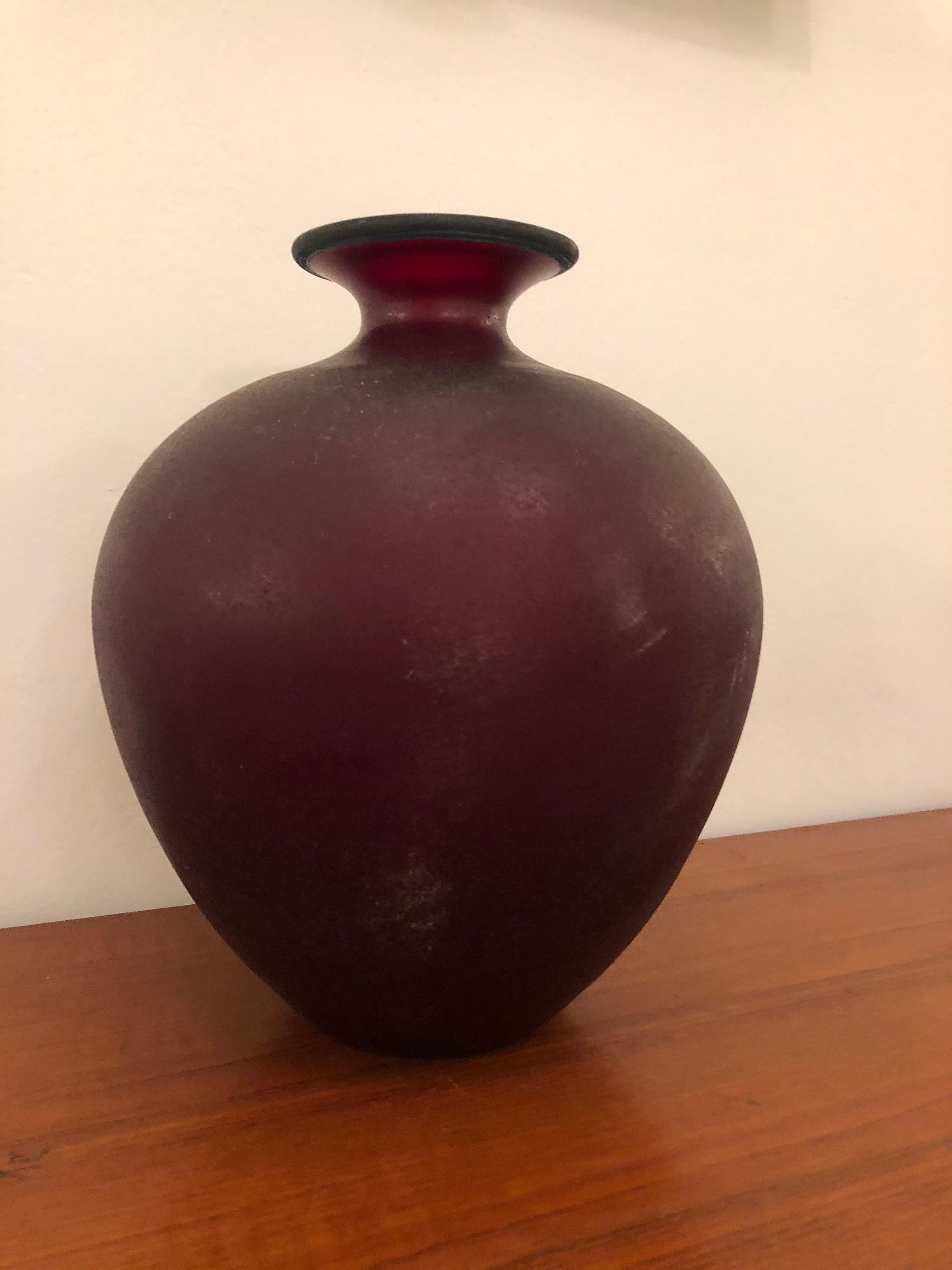 Ruby Murano Glass Vase by Linea Padovan For Sale 5