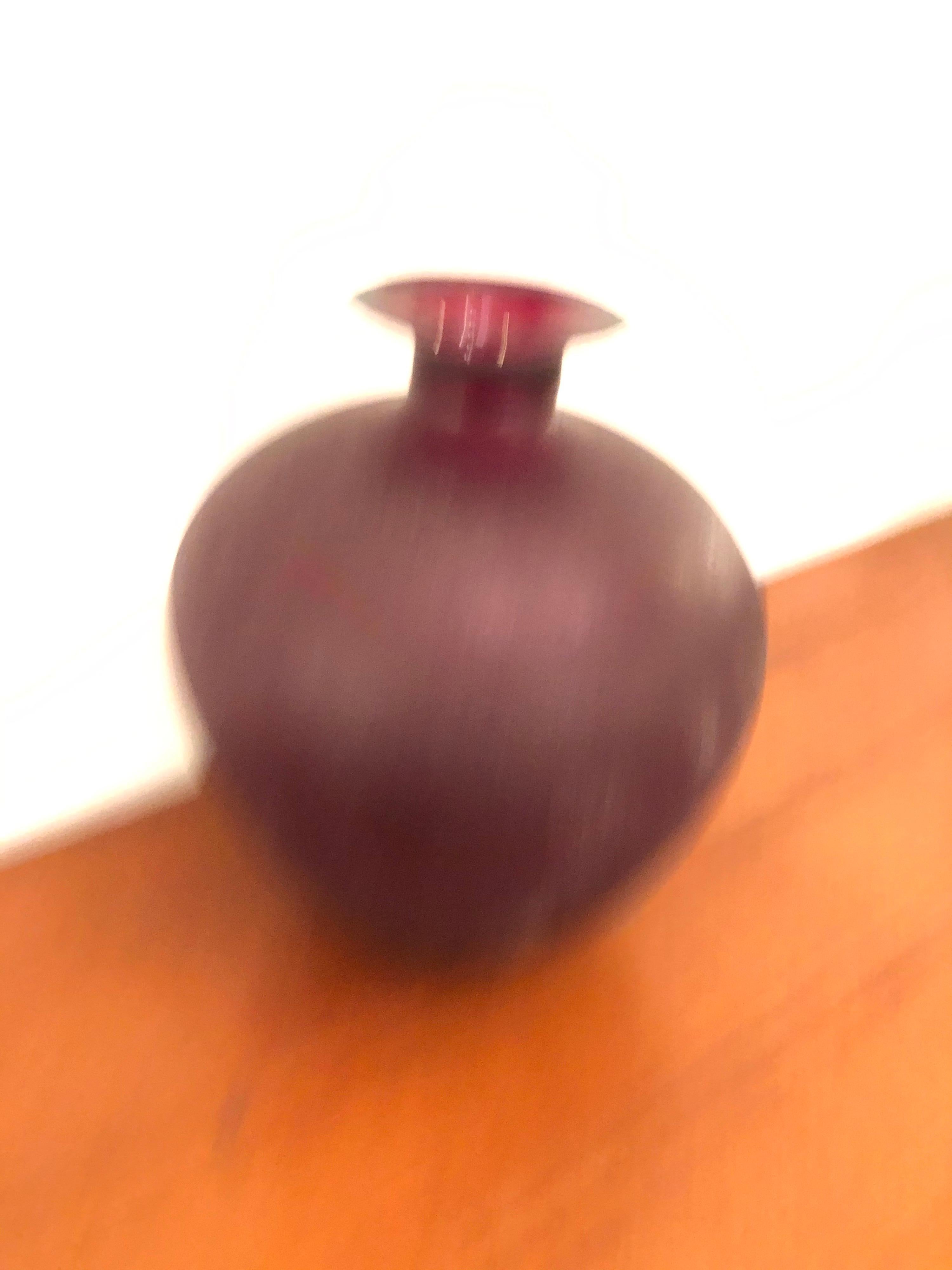 Mid-Century Modern Ruby Murano Glass Vase by Linea Padovan For Sale