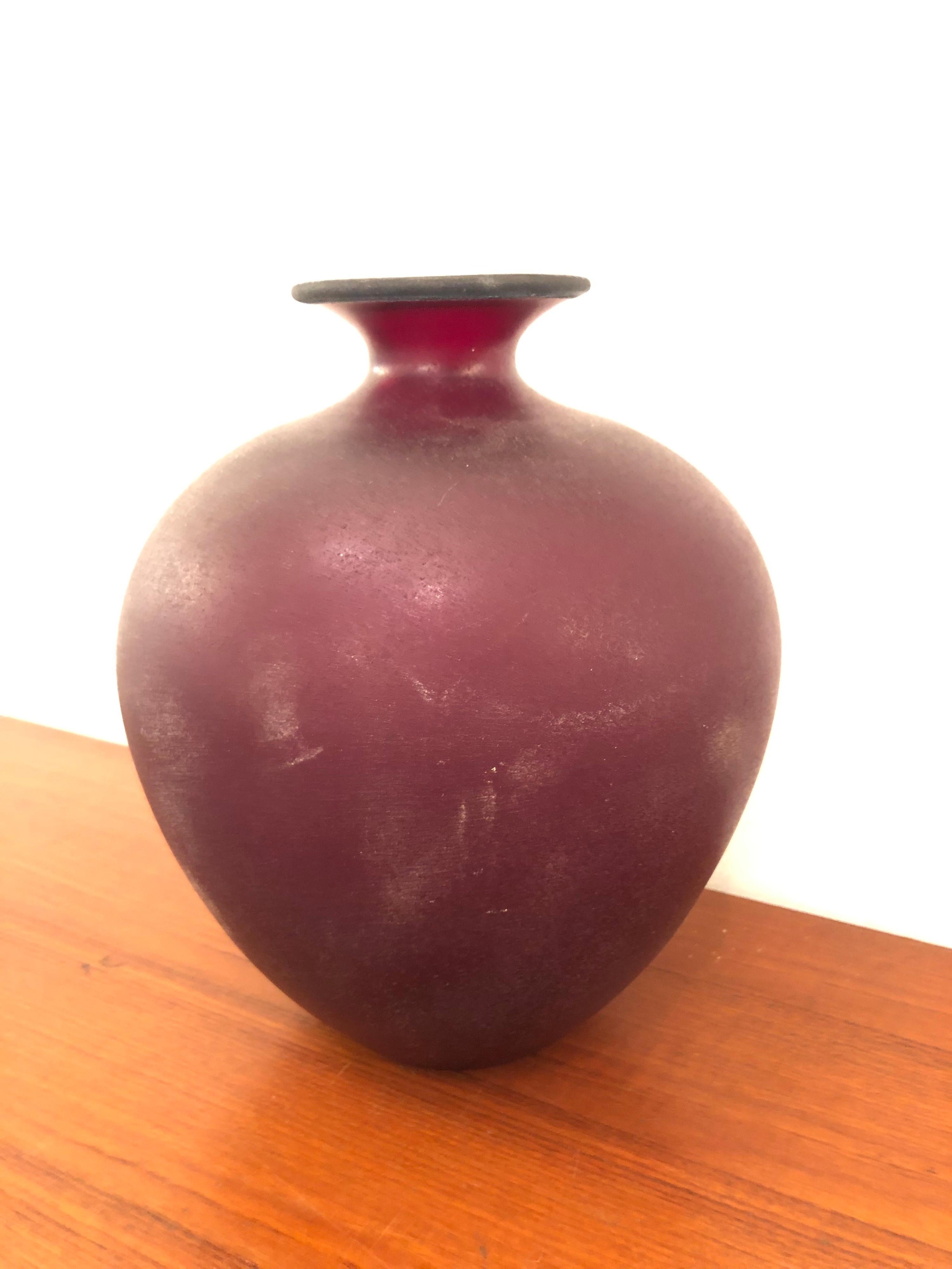 Ruby Murano Glass Vase by Linea Padovan For Sale 1