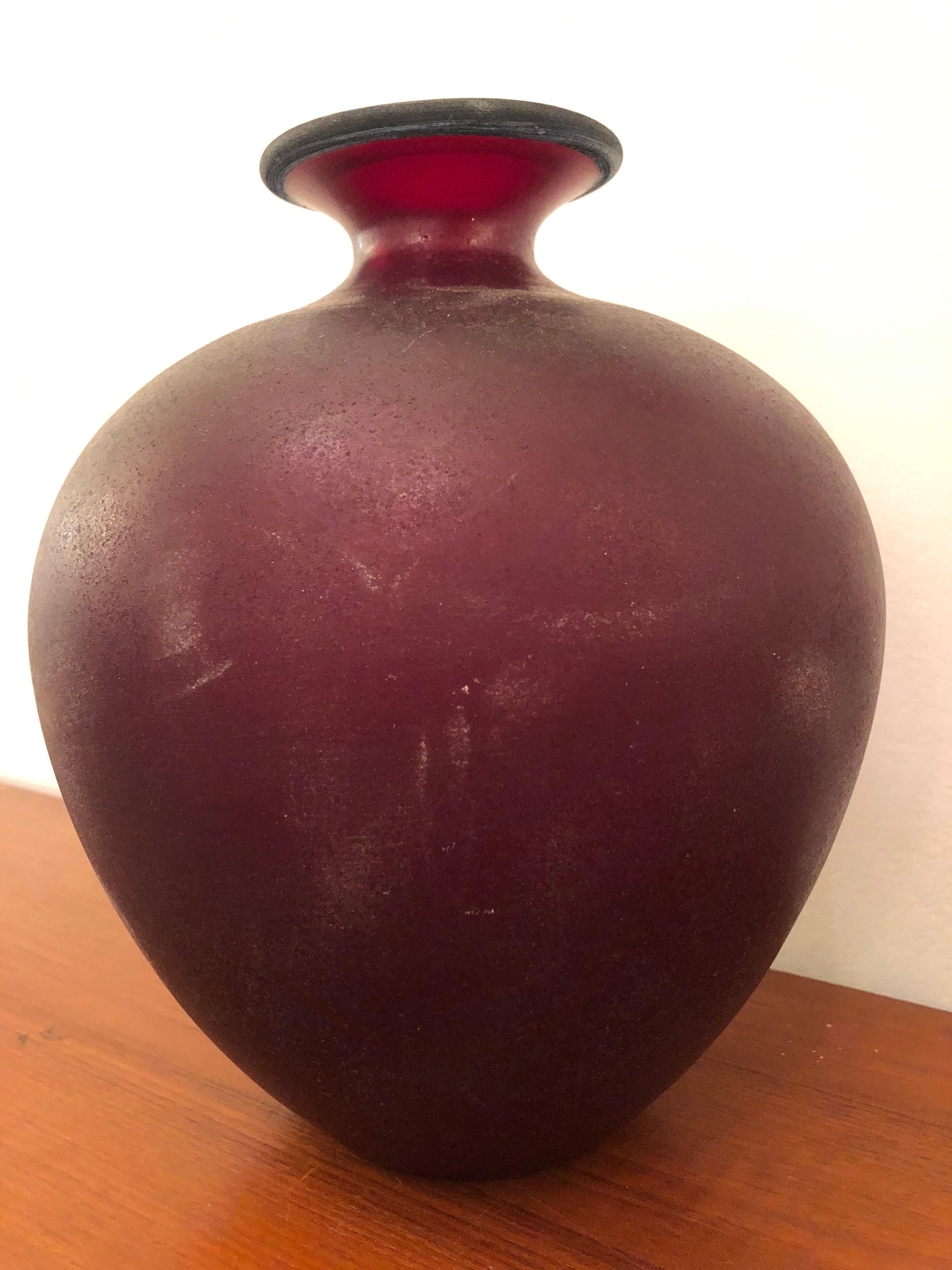 Ruby Murano Glass Vase by Linea Padovan For Sale 2