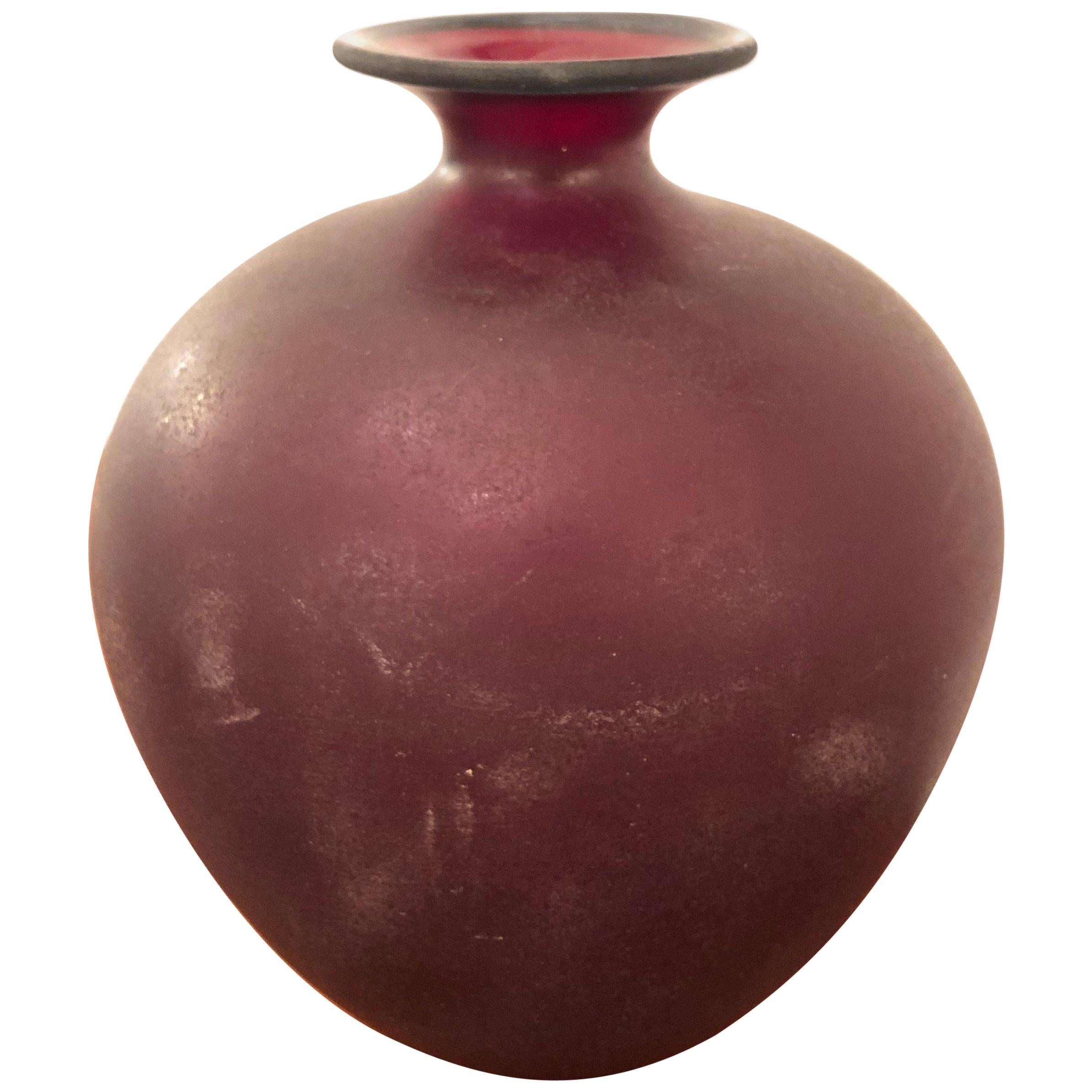 Ruby Murano Glass Vase by Linea Padovan For Sale