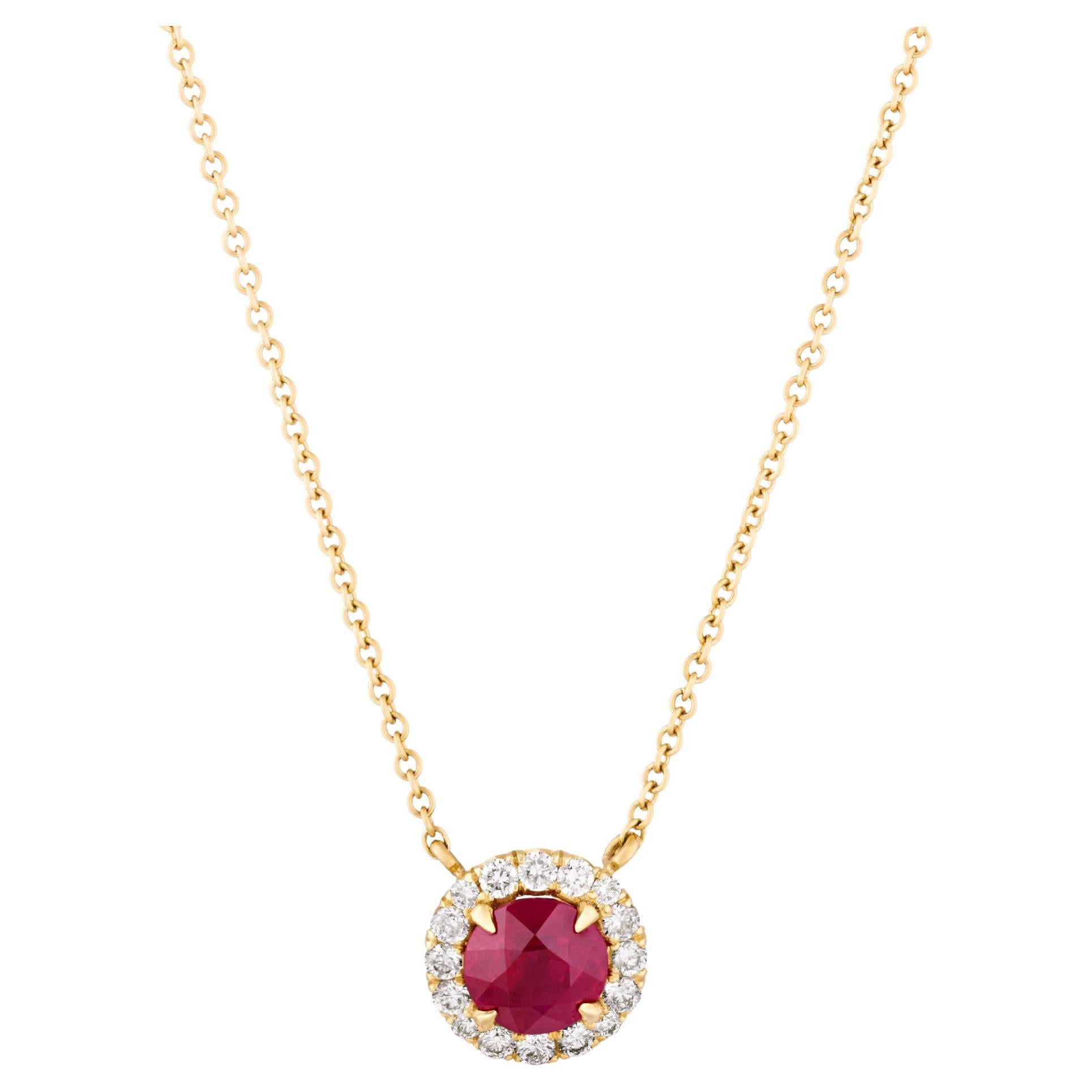 Ruby Necklace, 1.36 Carats For Sale