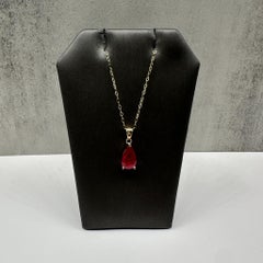 Rubin Halskette 14K Gelbgold 1.97ct 18in Neu