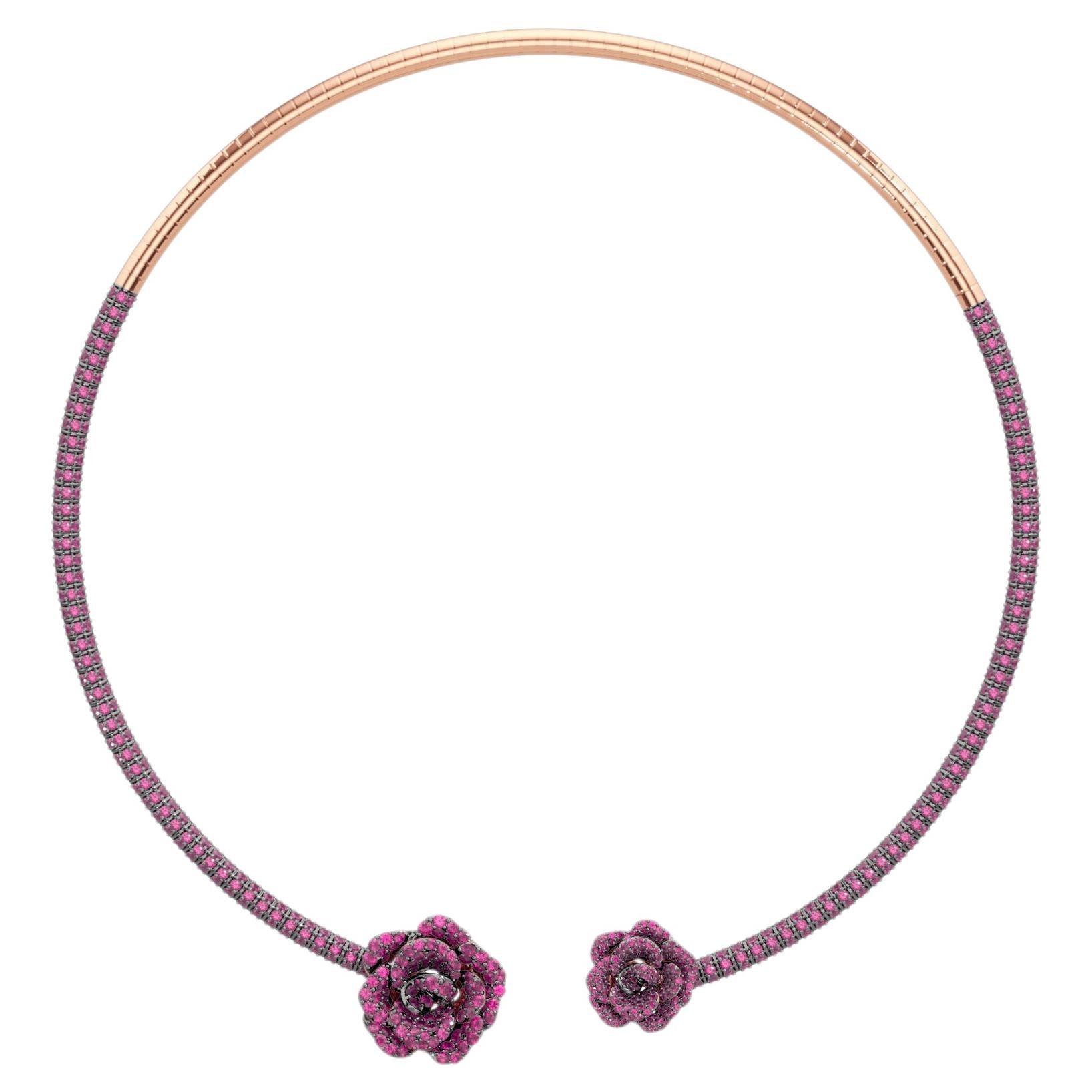 Ruby Necklace in 14kt Rose Gold, La Vie En Rose By Renu Oberoi