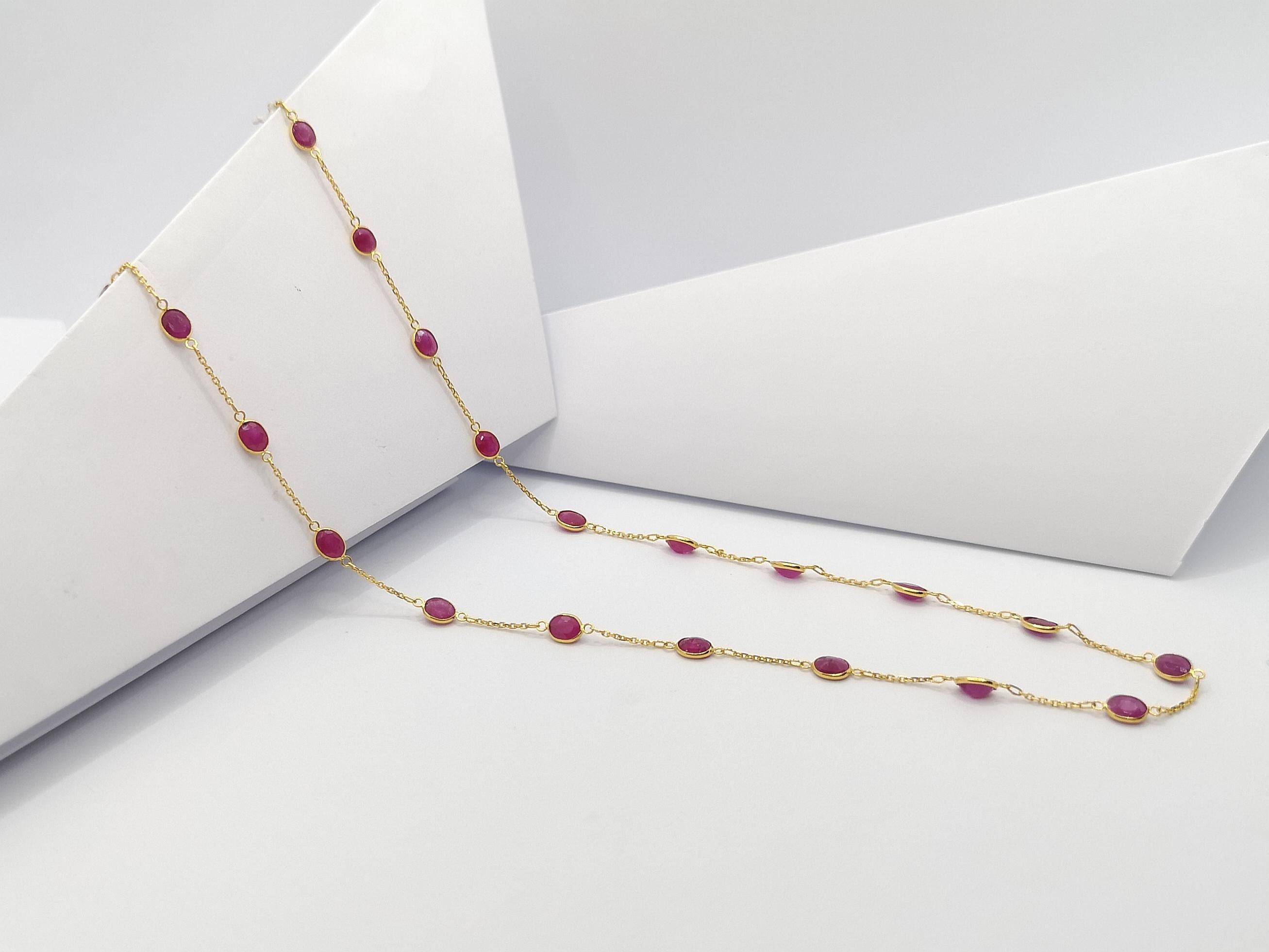 Women's Ruby Necklace Set in 18 Karat Gold Settings