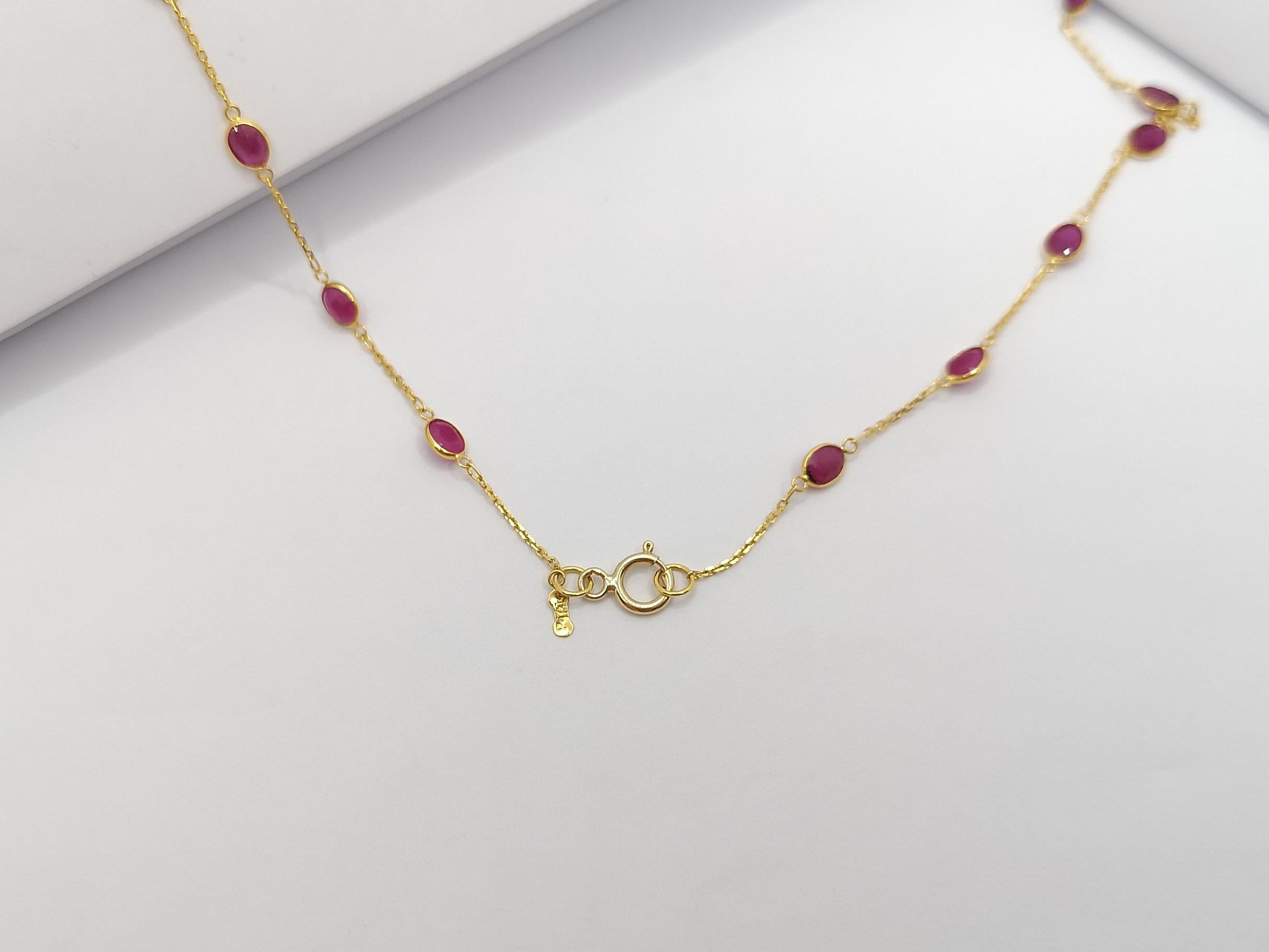Ruby Necklace Set in 18 Karat Gold Settings 1