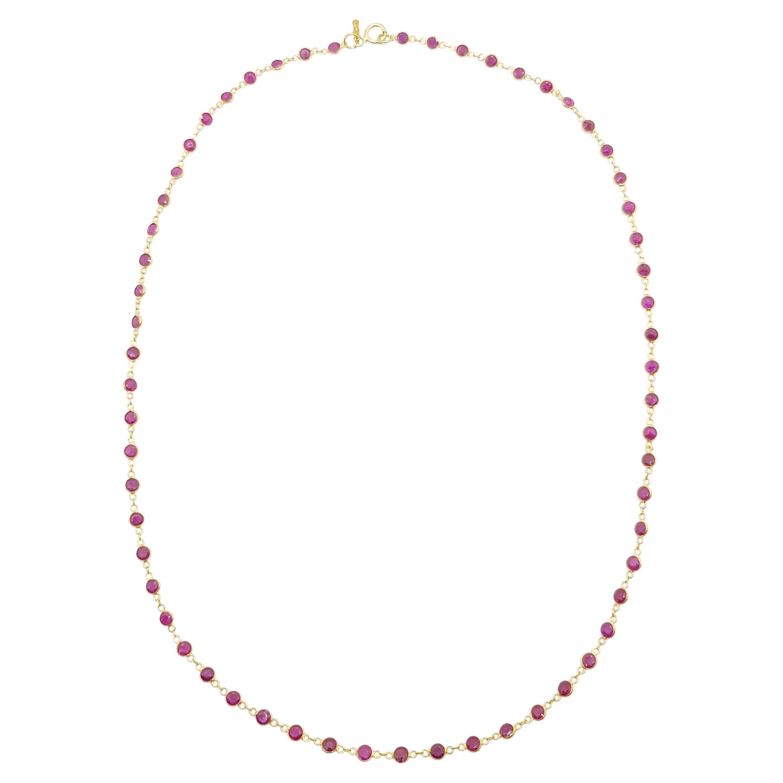 Ruby Necklace Set in 18 Karat Gold Settings For Sale