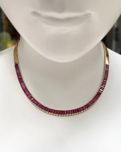 Ruby Necklace set in 18K Gold Settings