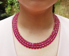Ruby Necklace set in 18K Gold Settings