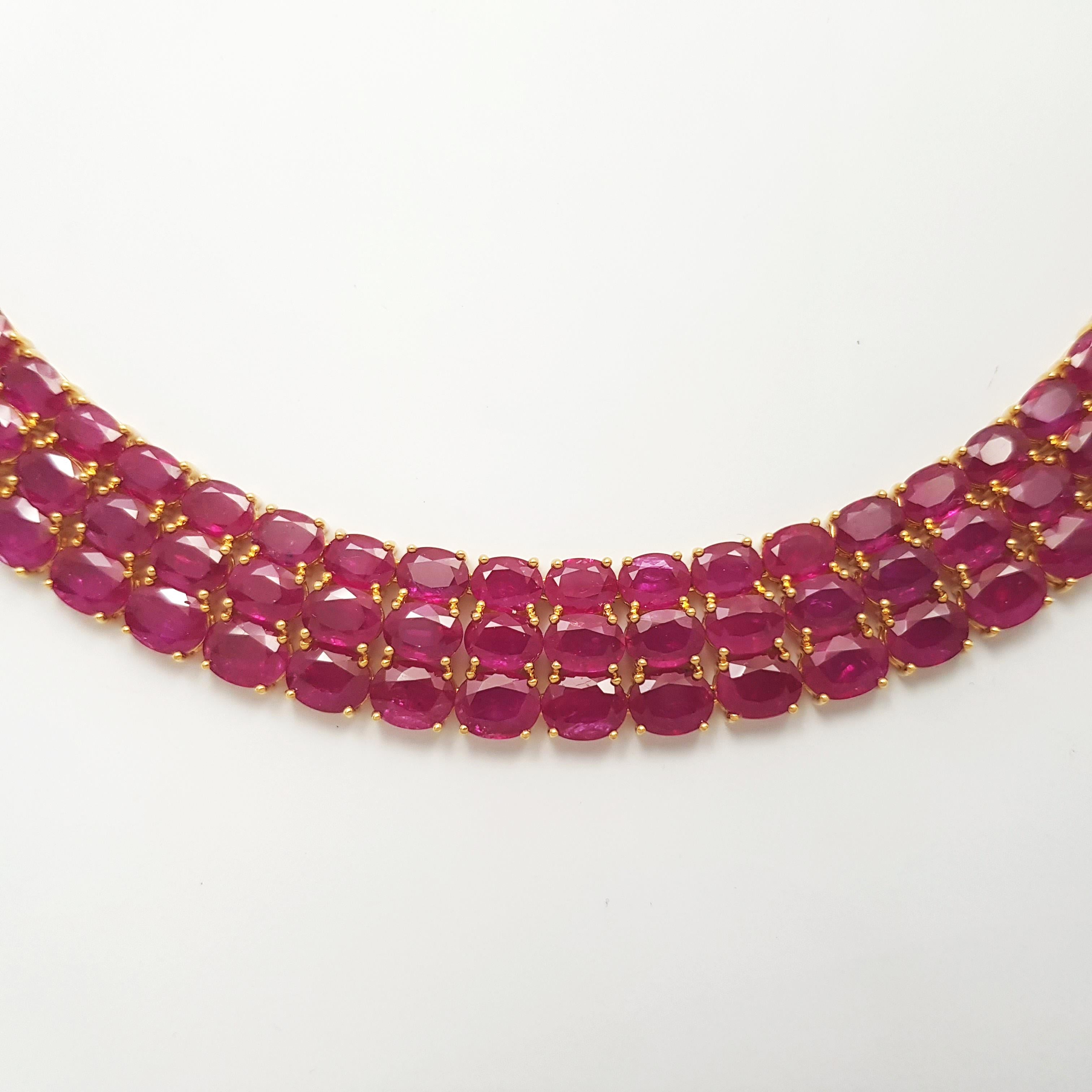 Ruby Necklace set in 18K Gold Settings en Nuevo estado para la venta en Bangkok, TH