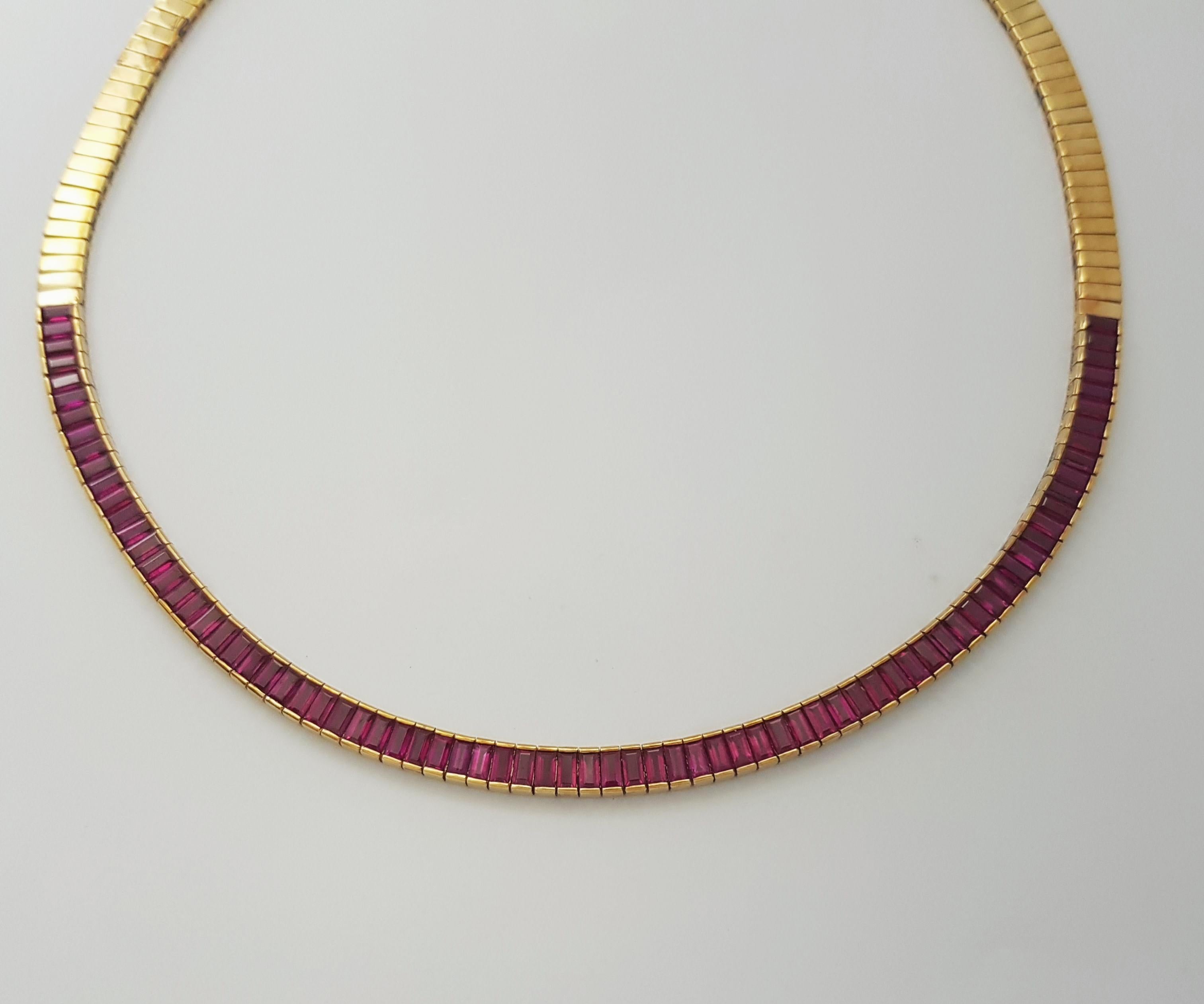 Collana di rubini con montatura in oro 18 carati in vendita 2