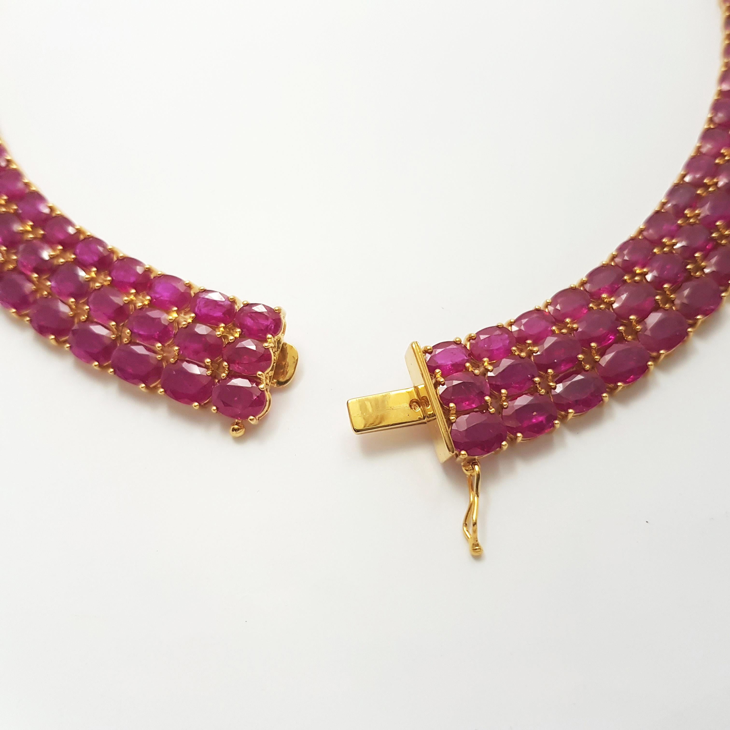 Ruby Necklace set in 18K Gold Settings en venta 2