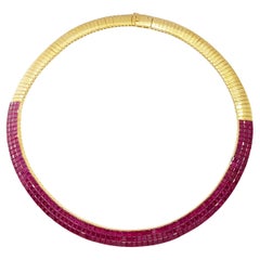 Ruby Necklace set in 18K Gold Settings
