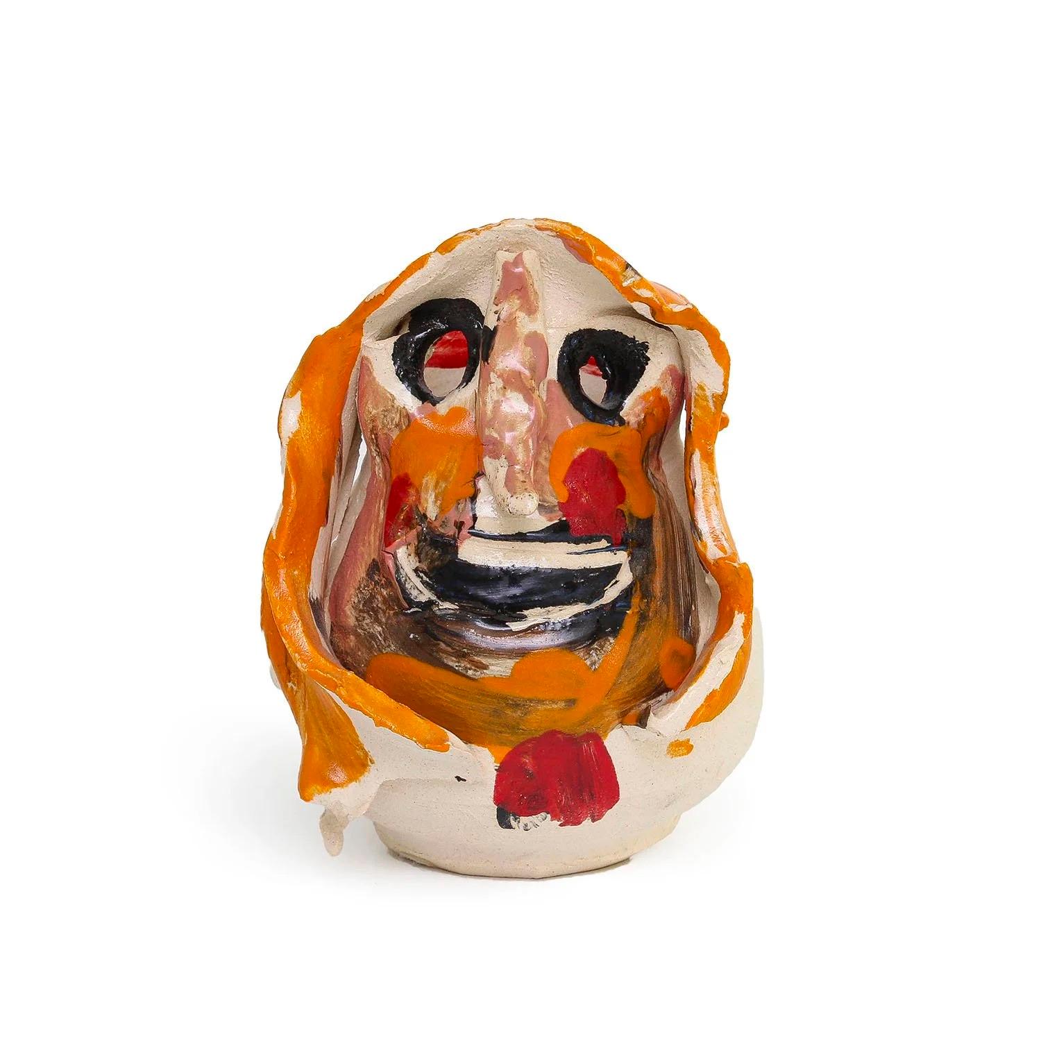 Untitled Head Vase (INV# NP5975)
Ruby Neri
clay, glaze and luster
6.75 × 5.5 × 5.5”
2018
signed by Ruby Neri and Tony Marsh
*this artwork was done in collaborash with Tony Marsh at California State University, Long Beach.

artist bio-
 Ruby Neri -