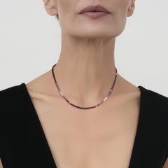 Ruby Ombre Gold Station Necklace