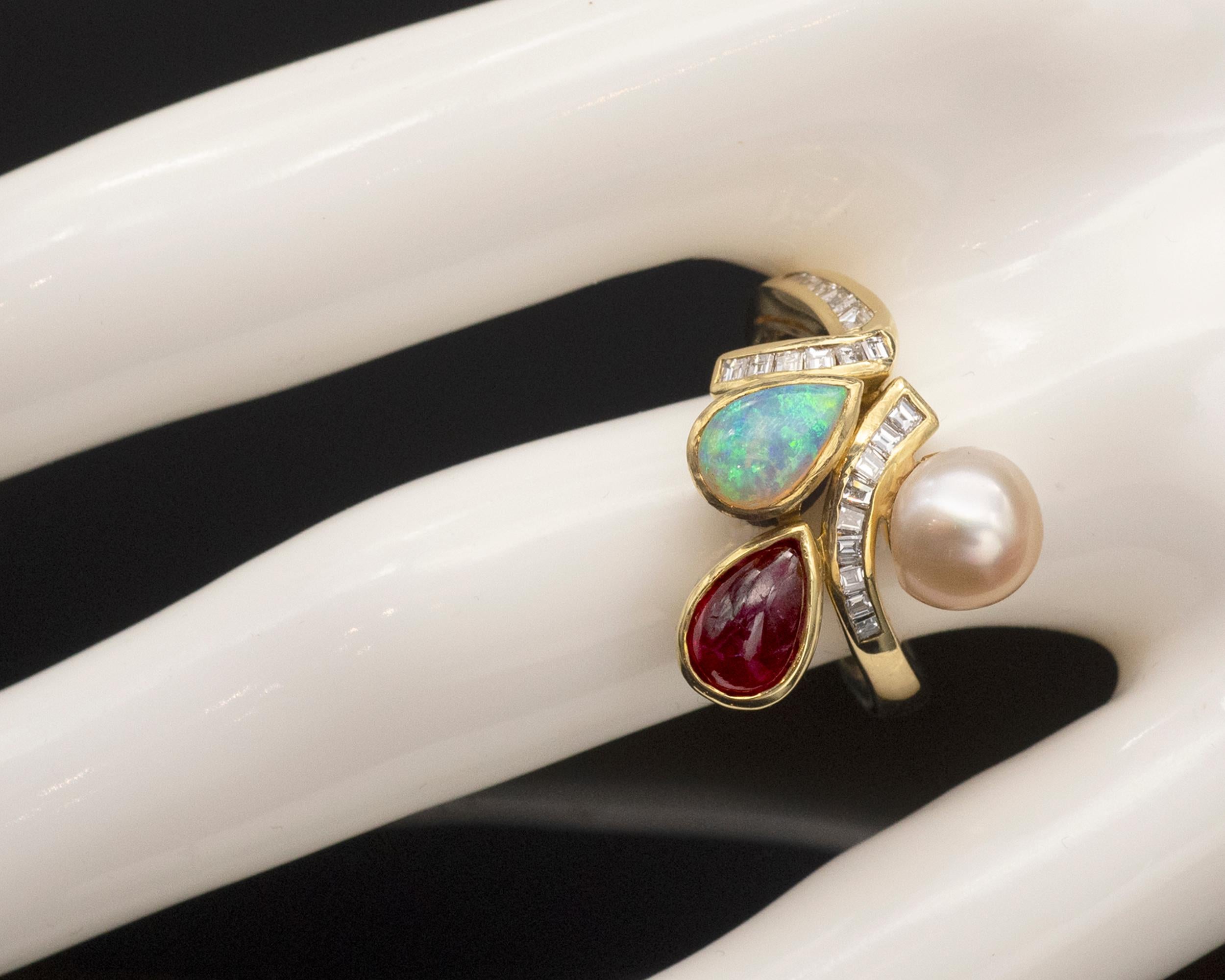 ruby opal ring