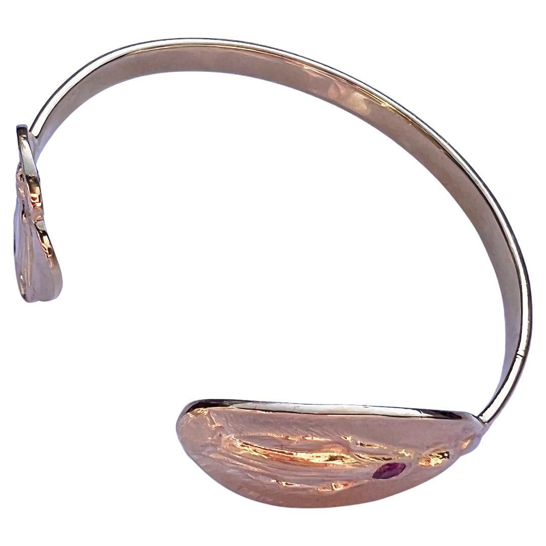 Ruby Opal Virgin Mary Spiritual Bracelet Cuff Bangle J Dauphin In New Condition For Sale In Los Angeles, CA