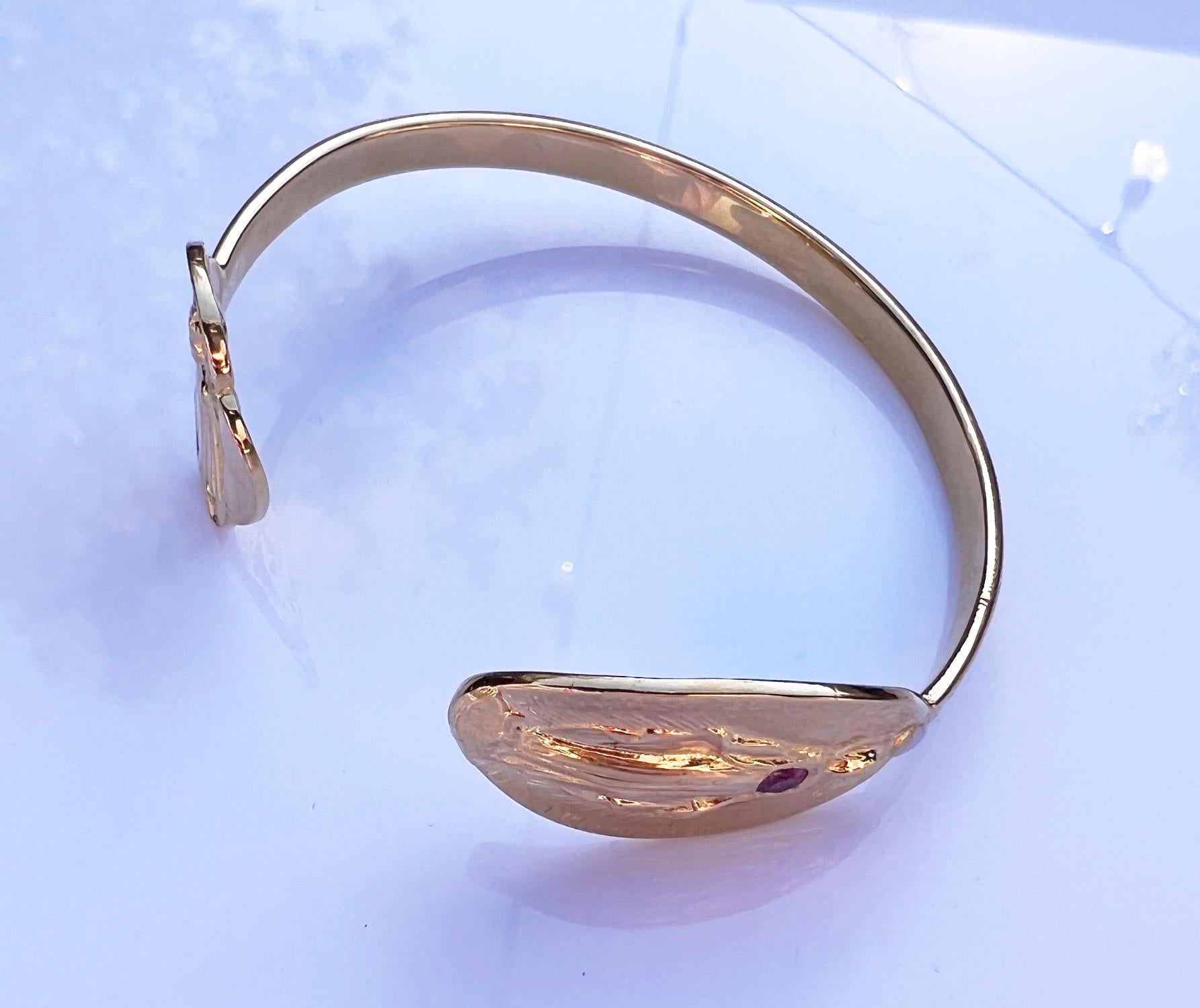 Rubin Opal Jungfrau Maria Spirituelles Armband Manschette  Armreif J Dauphin Damen im Angebot