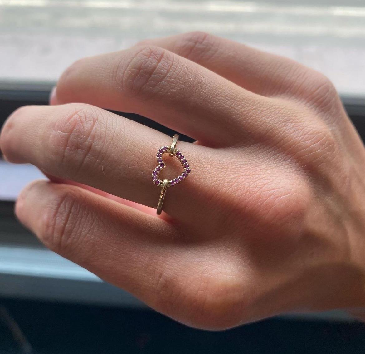 Ruby Open Heart Ring 2