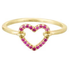 Ruby Open Heart Ring