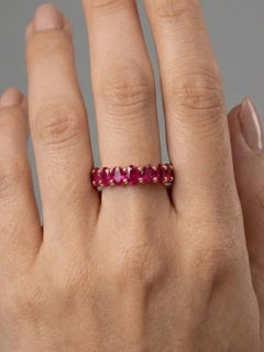 Ruby Oval 14K Rose Gold (18K Custom) Eternity Band Ring