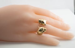 Ruby Panther Leopard Ring 14k Gold Animal Band Split