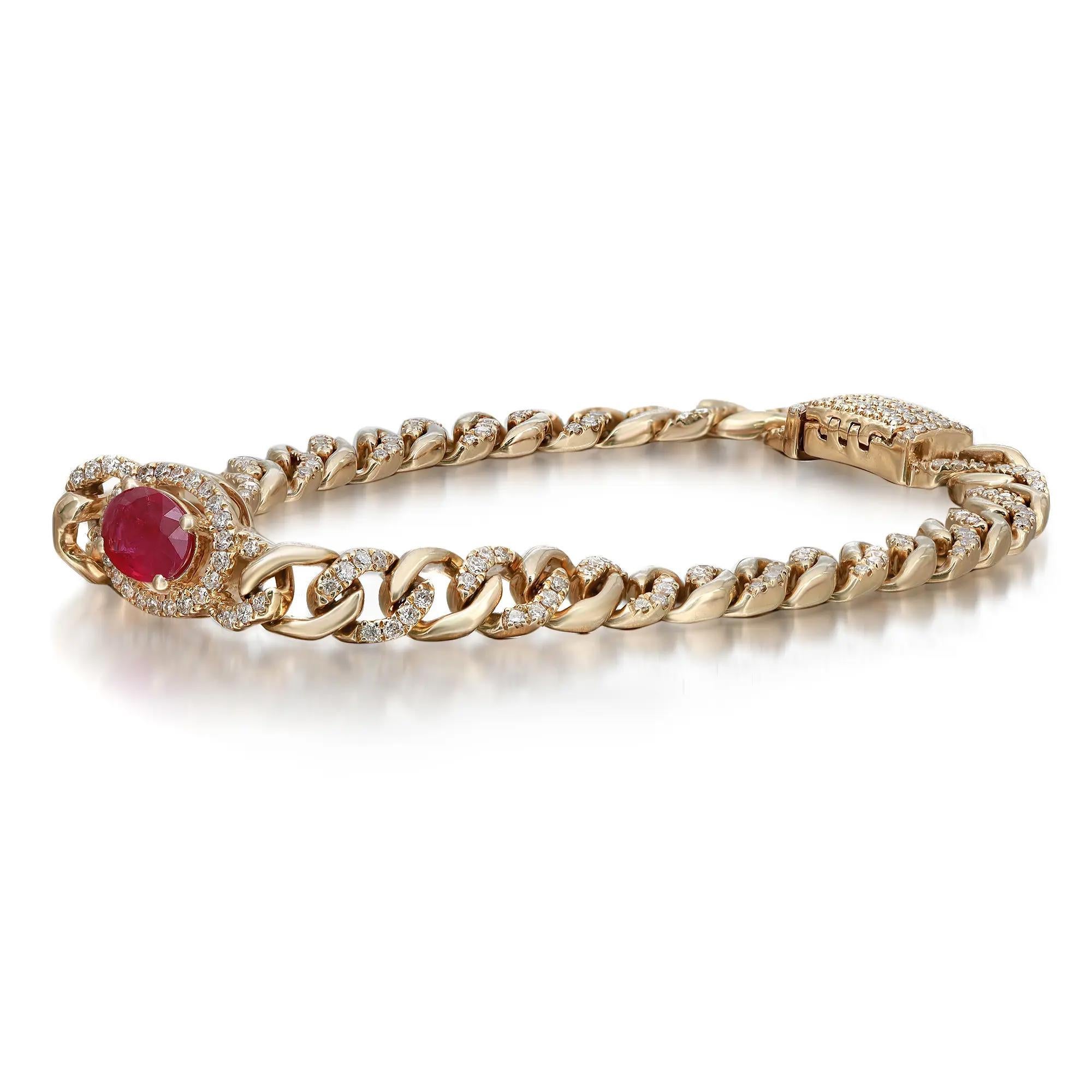 mens bracelet with ruby