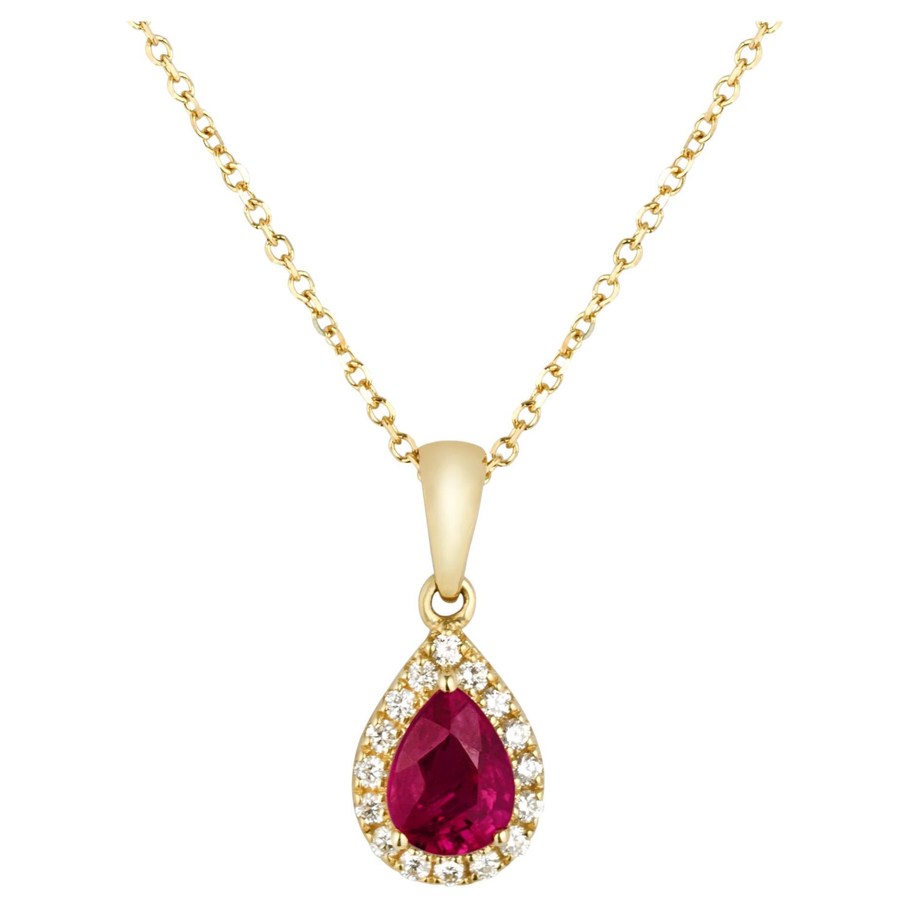 Ruby Pendant, 1.03 Carats For Sale