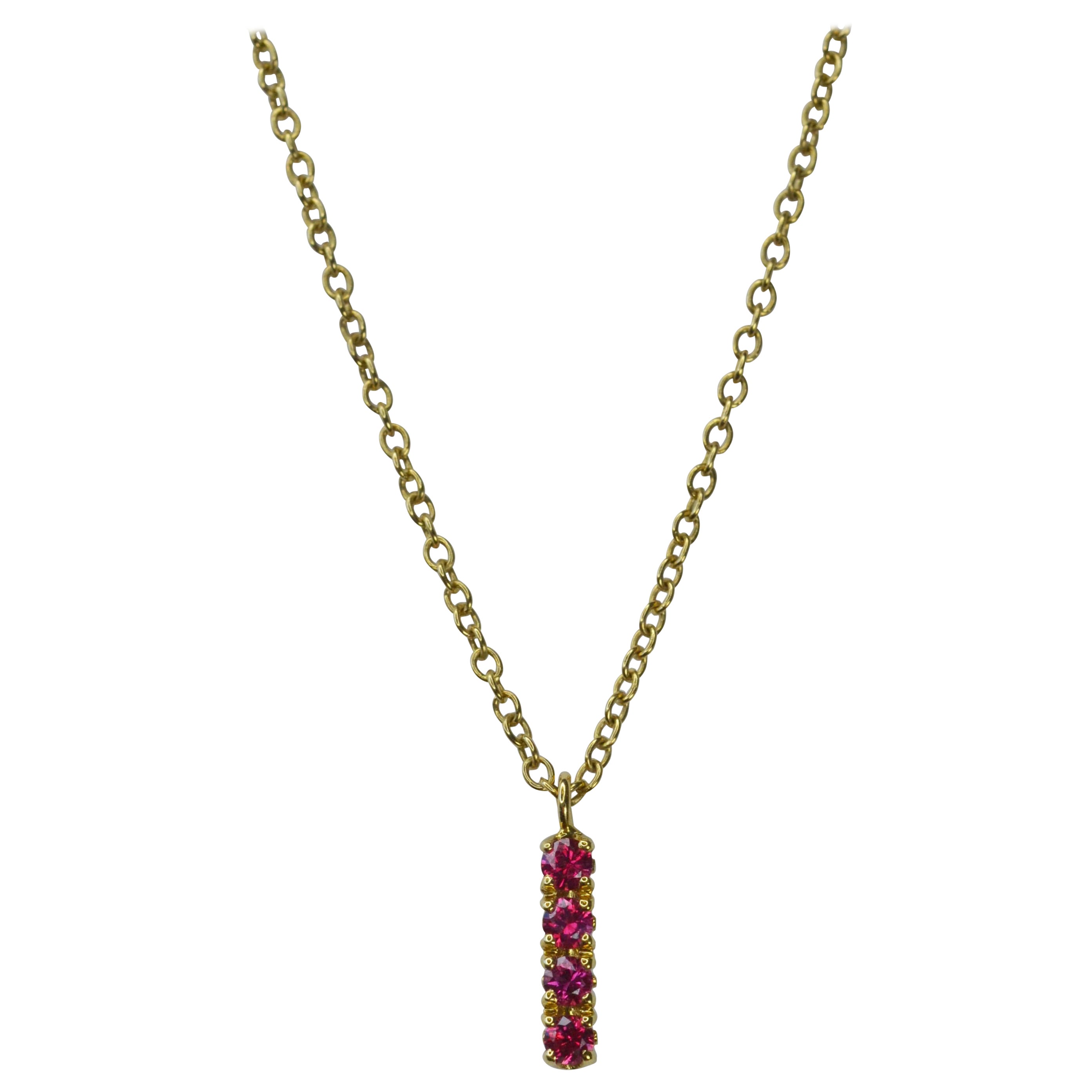 Ruby Pendant in 18 Karat Yellow Gold