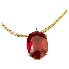 Ruby Pendant necklace  6.03 Carat  Diffusion  14K yellow Gold Chain