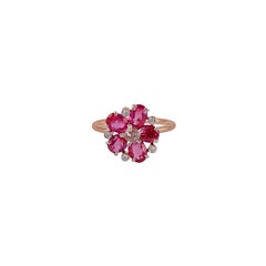 Ruby & Pink Diamond Ring Studded in 18k Rose Gold