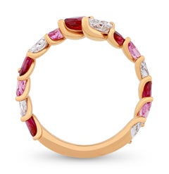 Ruby, Pink Sapphire and Diamond Ring