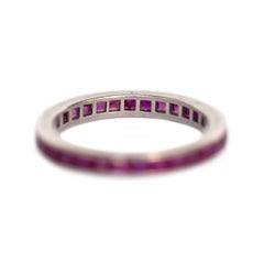 1930s Art Deco Ruby, Platinum Wedding Band