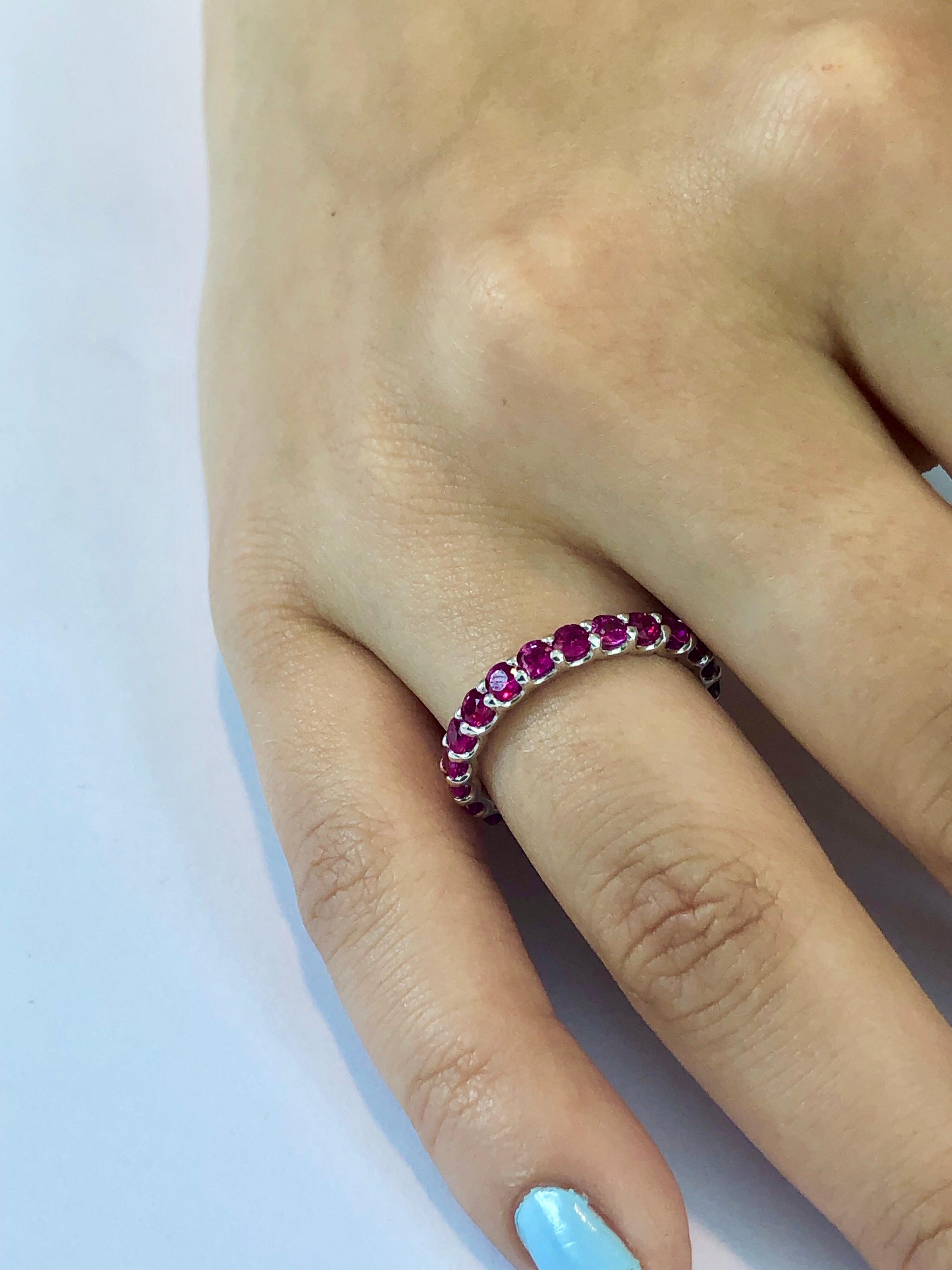 Ruby Eternity White Gold Band Weighing 2.30 Carat 1
