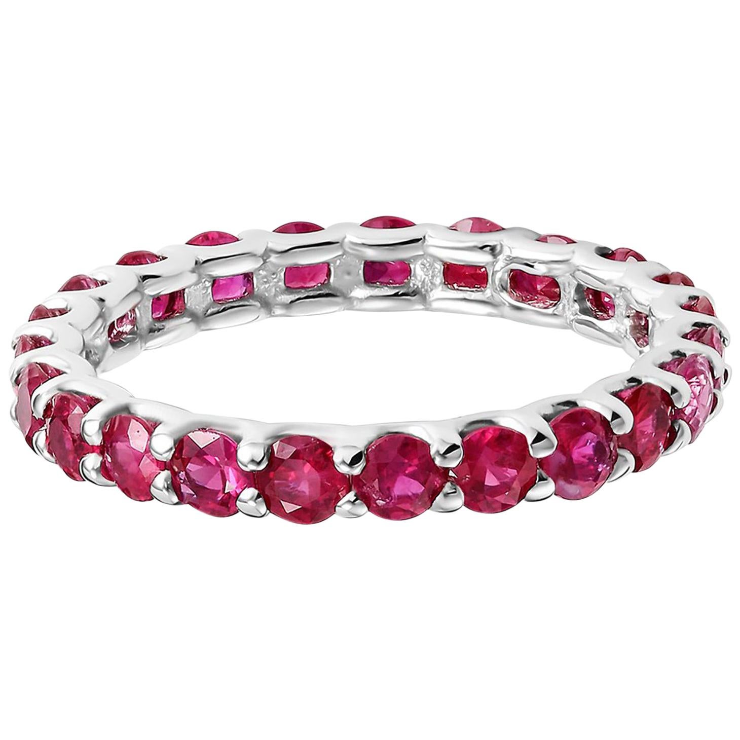 Ruby Eternity White Gold Band Weighing 2.30 Carat