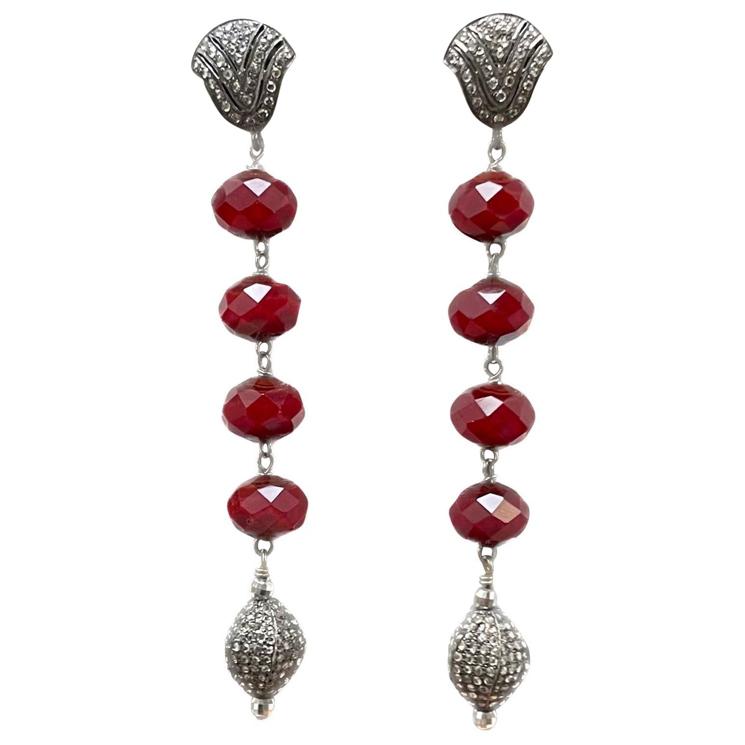 Pendientes Paradizia de Cuarzo Rubí y Diamantes