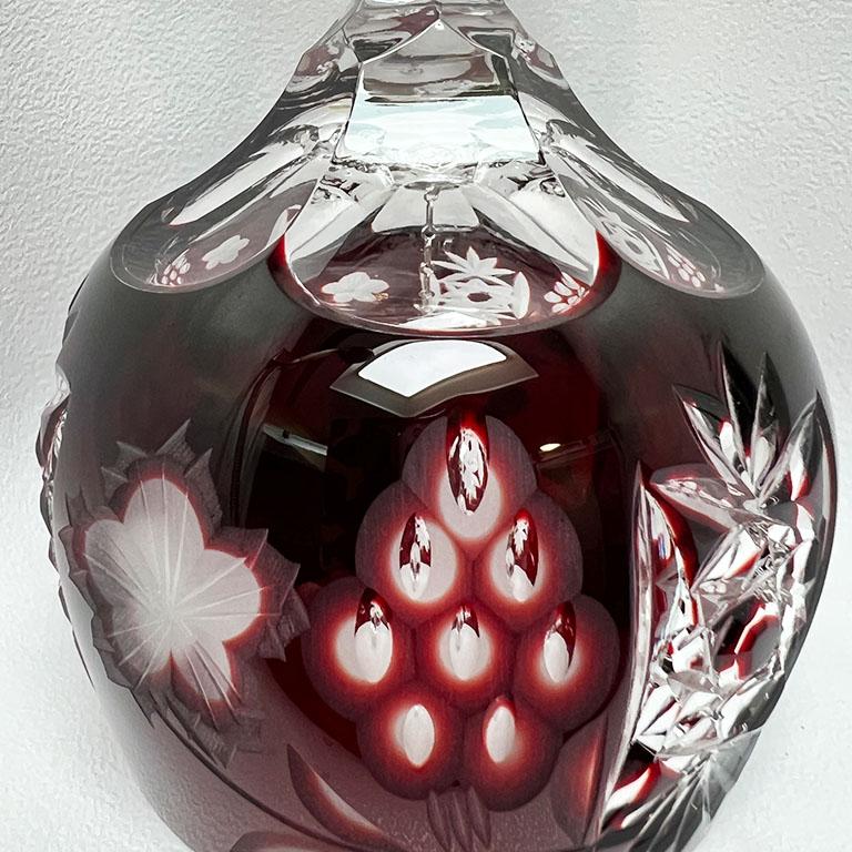 Czech Ruby Red Cut To Clear Crystal Dinner Bell For Sale