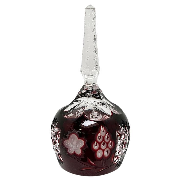 Ruby Red Cut To Clear Crystal Dinner Bell For Sale