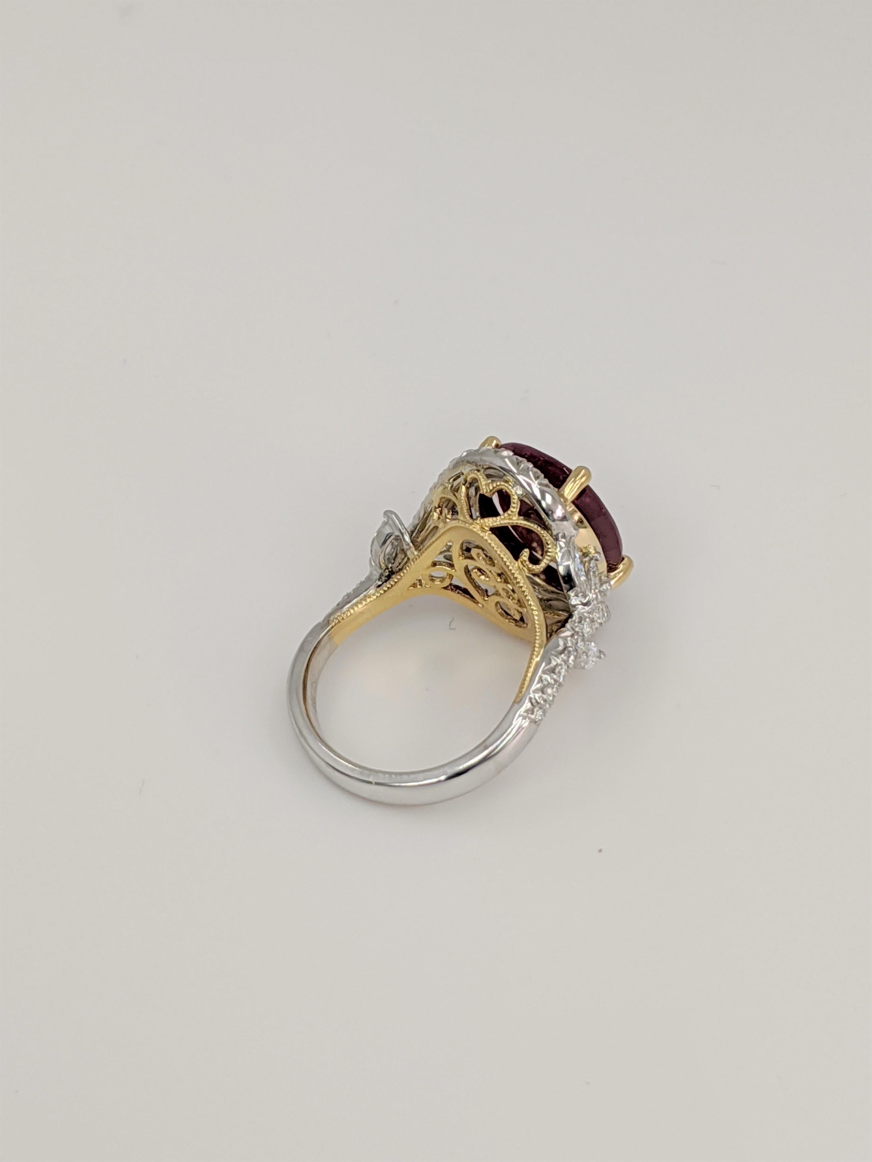 Artisan Ruby Red Fancy Diamond Ring